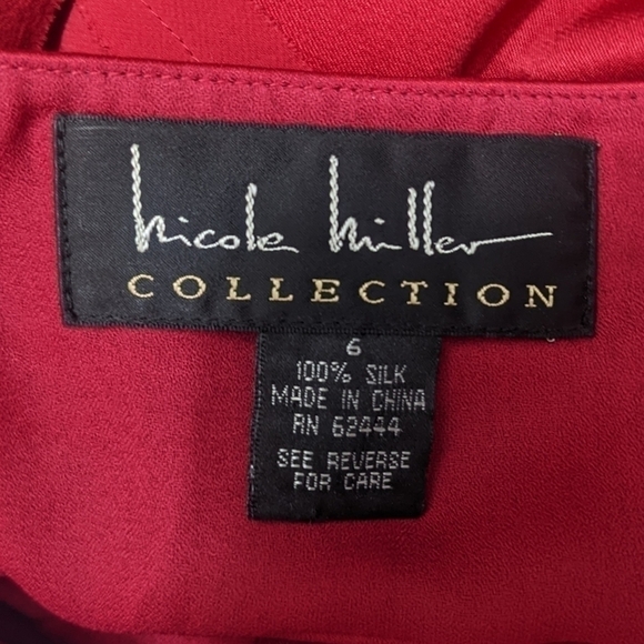 Nicole Miller Collection Silk Cocktail Dress Sz 6 - Picture 14 of 15